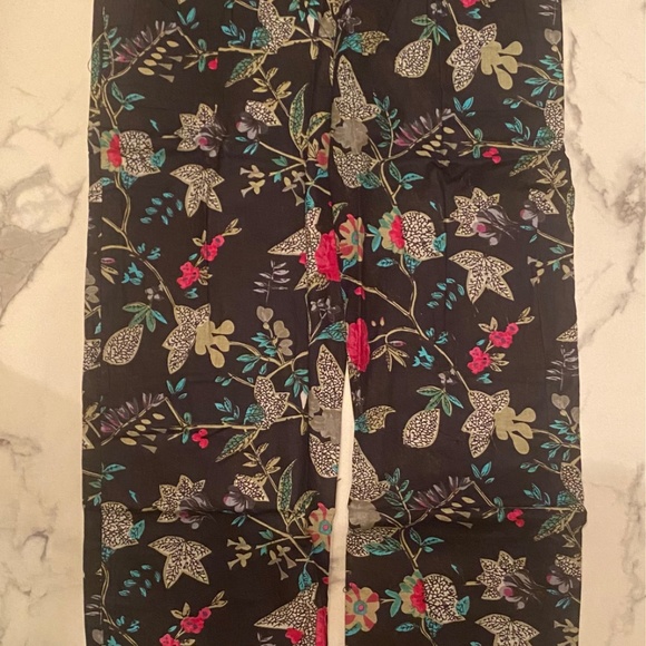 NWOT Handmade, Hand Block Print, Cotton Pajama Set In Black Floral - Picture 6 of 6